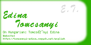 edina tomcsanyi business card